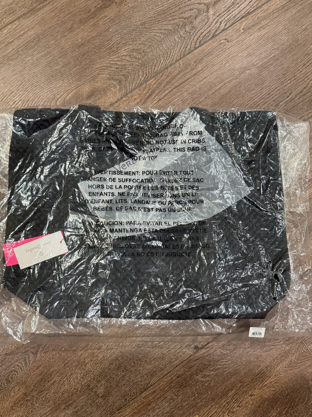 Vera Bradley Black Velvet Quilted Tote